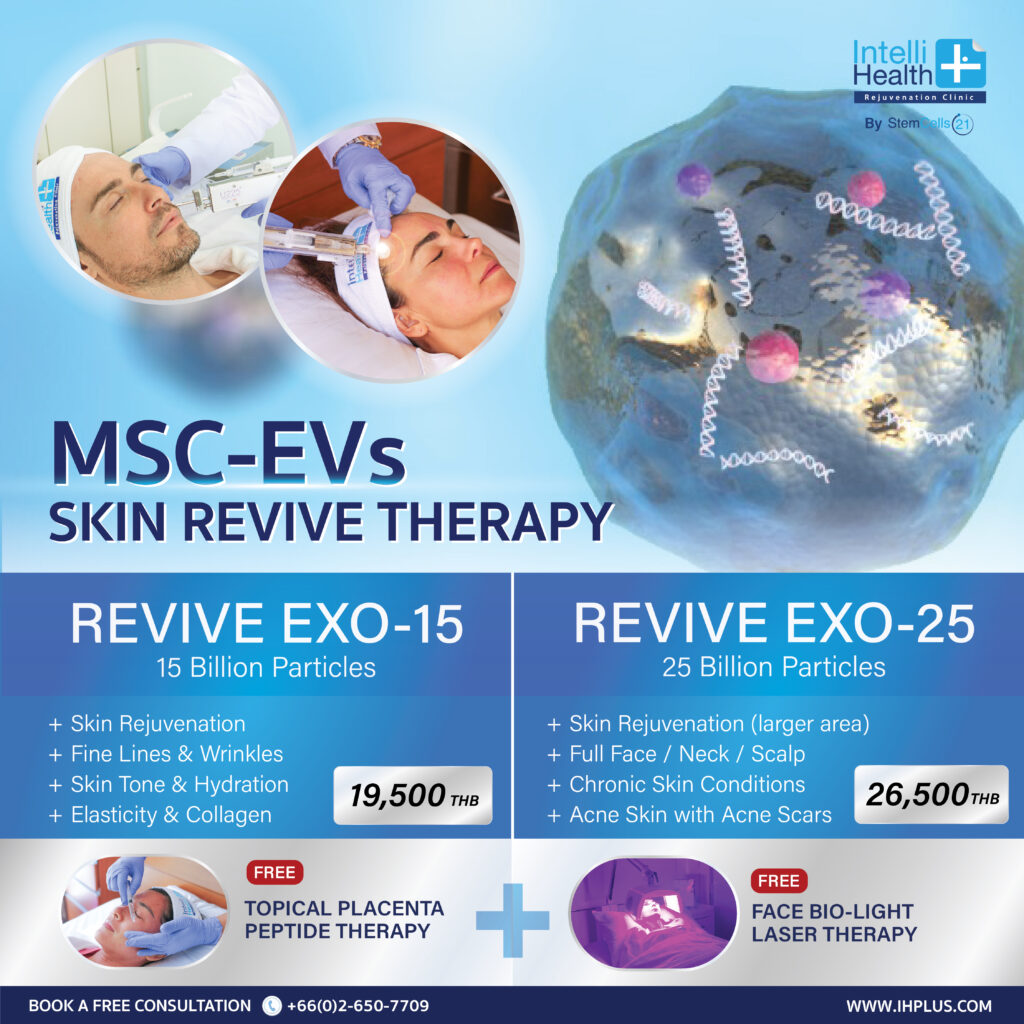 skin rejuvenation therapy, skin therapy, skin revive therapy, msc cellular therapy, skin clinic, anti aging treatment, anti aging clinic, MSC-EVs Skin Revive Therapy, skin clinic bangkok, MSC-EVs Skin Revive Therapy Promotion,